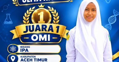 Ulfia Riska, Siswa MTsN 1 Aceh Timur Raih Juara 1 OMI Tingkat Kabupaten dan Siap Melaju Ke Tingkat Provinsi