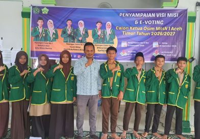 Tiga Pasangan Calon Ketua OSIM MTsN 1 Aceh Timur Sampaikan Visi dan Misi